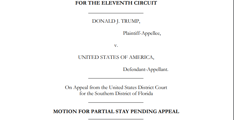 DOJ Appeal To 11th Circuit On Mar A Lago Docs Read It For Yourself