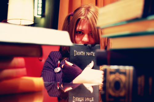 Woman holding Death Note book