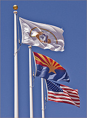 U.S., Arizona, and Navajo Nation Flags -- Canyon de Chelly (AZ) 2013 by Ron Cogswell navajo flag photo