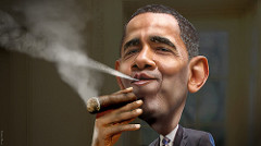 Barack Obama - Enjoying a Cuban by DonkeyHotey Barack Obama photo