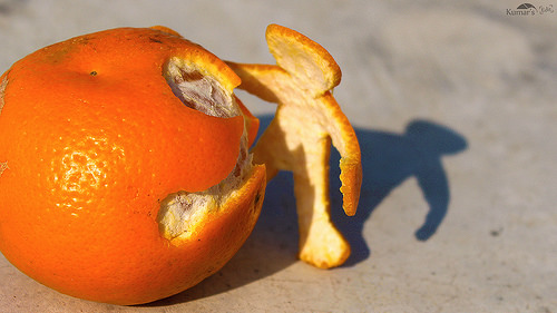 Human Shapes from orange outer peel #2 by Jangra Works peeled orange photo
