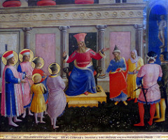 Fra Angelico: Saints Cosmas and Damian and their brothers before the proconsul Lysias by hannibal1107 saint damian photo