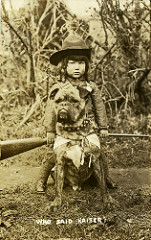 'Who said Kaiser' patriotic photograph World War I by Archives New Zealand world war i photo
