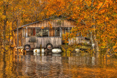 Floating camp on Ouachita river - HDR by finchlake2000 louisiana swamps photo