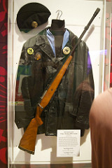 Black Panther's jacket, buttons, beret and shotgun by wbaiv eldridge cleaver photo