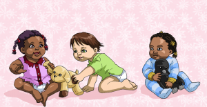 three babies