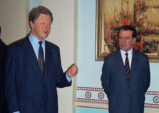 Bill Clinton and Richard Nixon at Madame Toussaud's in London